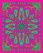 Vibrant Floral Symmetry Pattern Rug