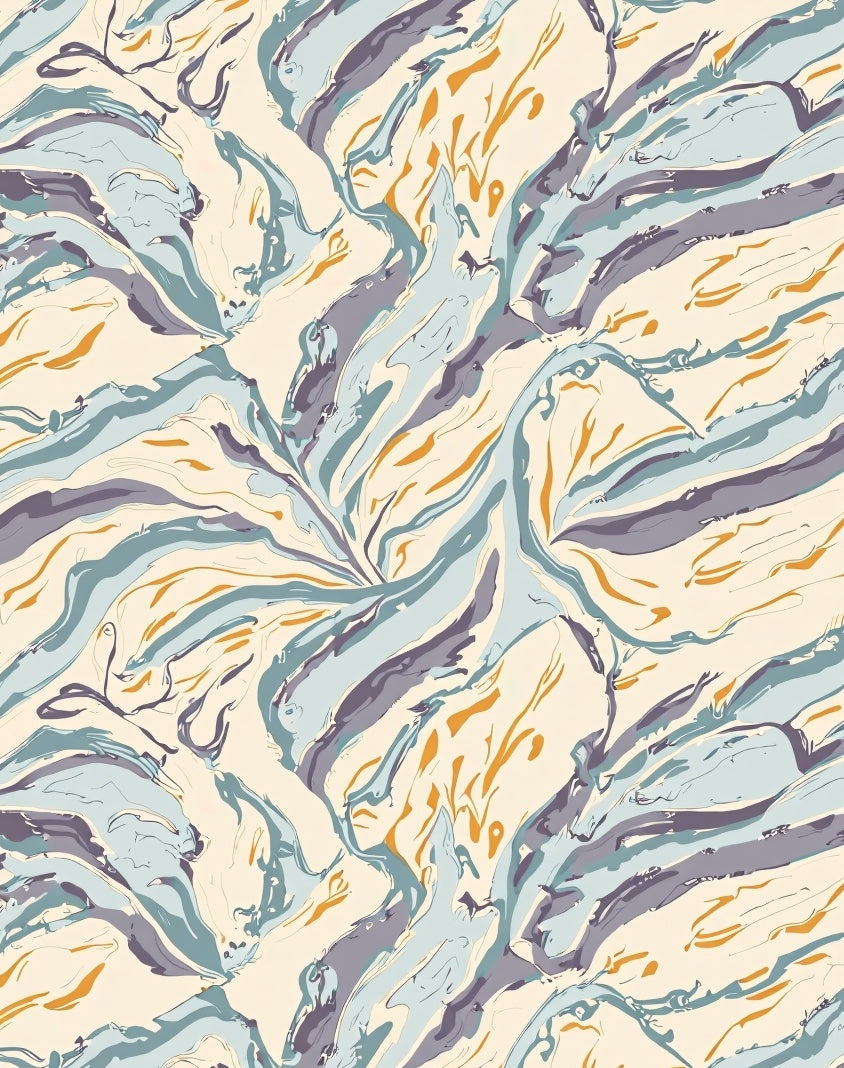 Abstract Swirling Organic Pattern Rug
