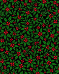 Festive Red Holly Berry Green Leaves Rug