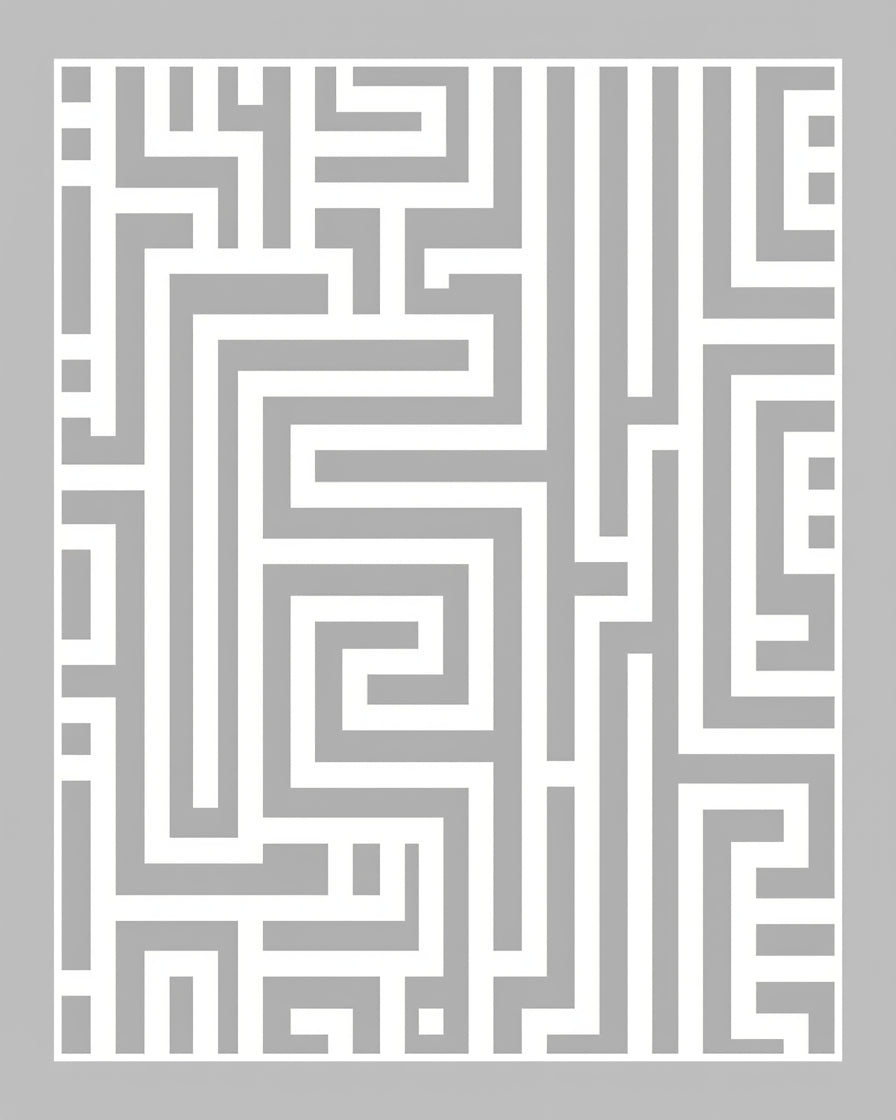 Modern Geometric Maze Style Rug