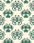 Emerald Flourish Damask Pattern Rug