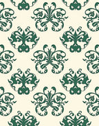 Emerald Flourish Damask Pattern Rug