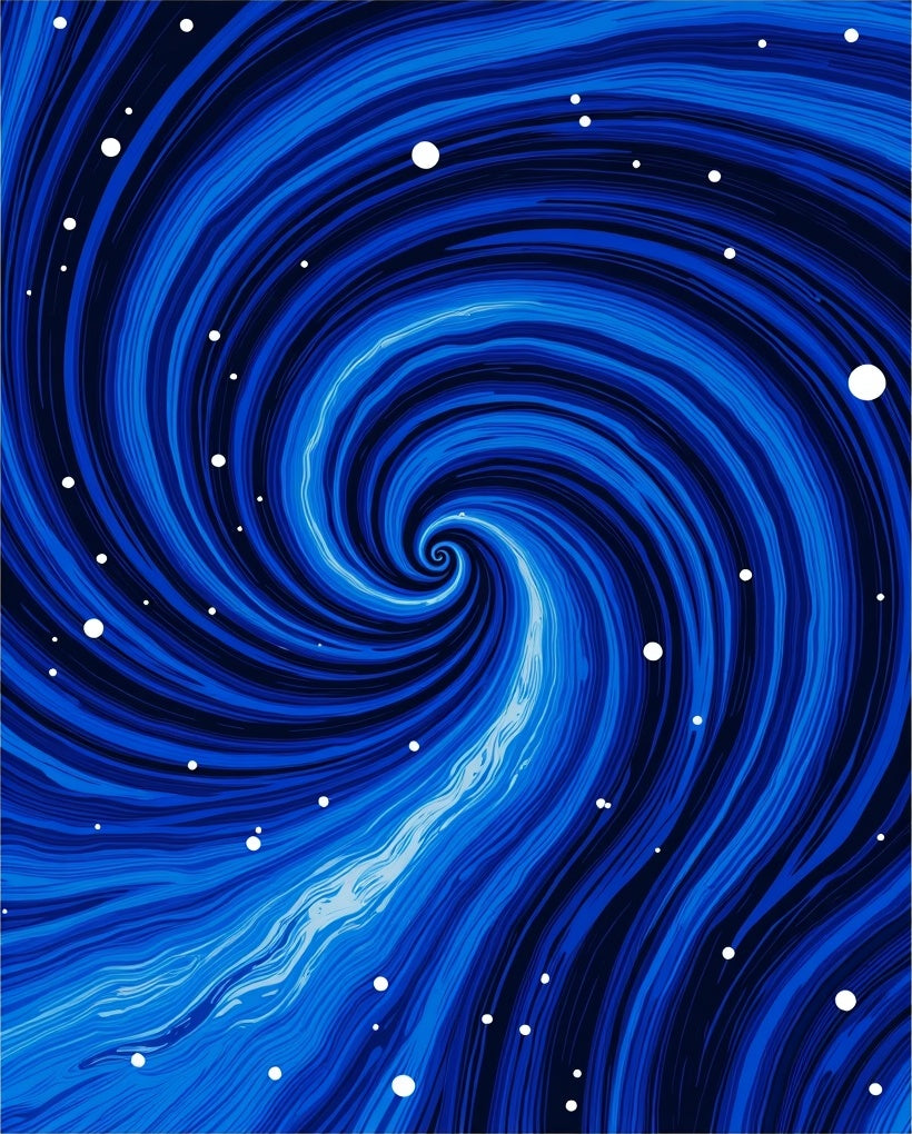 Deep Blue Swirl Galaxy Design Rug