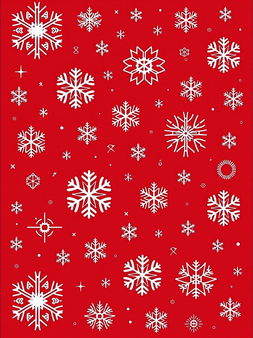 White Snowflake Festive Pattern Rug