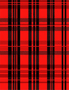 Bold Red Black Plaid Pattern Rug