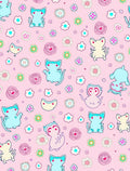 Cute Cat Flower Patterned Rug
