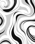 Fluid Swirl Mono Pattern Rug