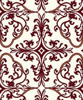 Rich Burgundy Classic Floral Damask Rug