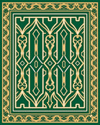 Elegant Emerald Gold Interlocking Design Rug