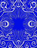Stylized Starburst Floral And Swirl Rug