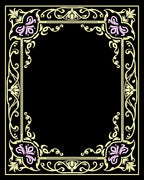 Elegant Floral Border Design Rug