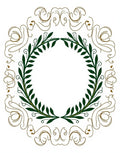 Green Laurel Brown Gold Ornate Rug