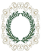 Green Laurel Brown Gold Ornate Rug