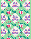 Whimsical Objects Hearts Pattern Rug