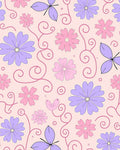 Pastel Floral Swirl Pattern Rug