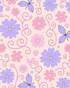 Pastel Floral Swirl Pattern Rug
