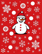 Snowman Snowflakes Festive Pattern Rug