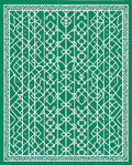 Intricate Green White Geometric Pattern Rug
