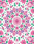 Floral Mandala Pattern with Delicate Petals Rug