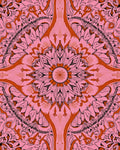 Pink And Orange Floral Mandala Design Rug