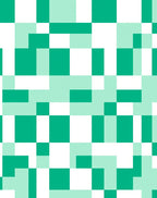 Teal And White Geometric Blocks Rug