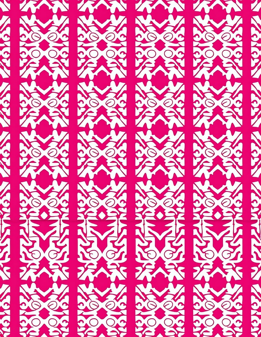 Vibrant White Abstract Geometric Repeats Rug