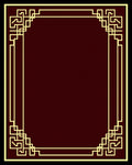 Art Deco Geometric Gold Border Rug