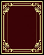 Art Deco Geometric Gold Border Rug