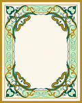 Ornate Teal Floral Swirl Pattern Rug