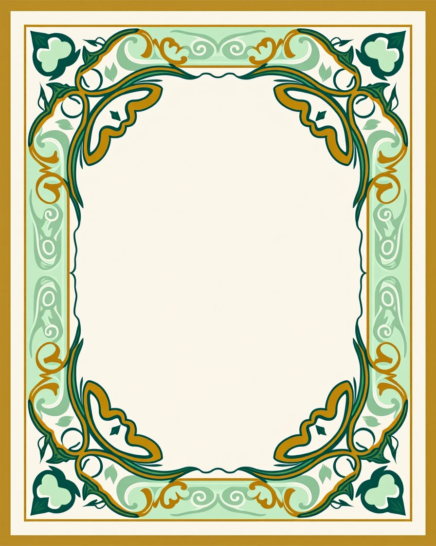 Ornate Teal Floral Swirl Pattern Rug