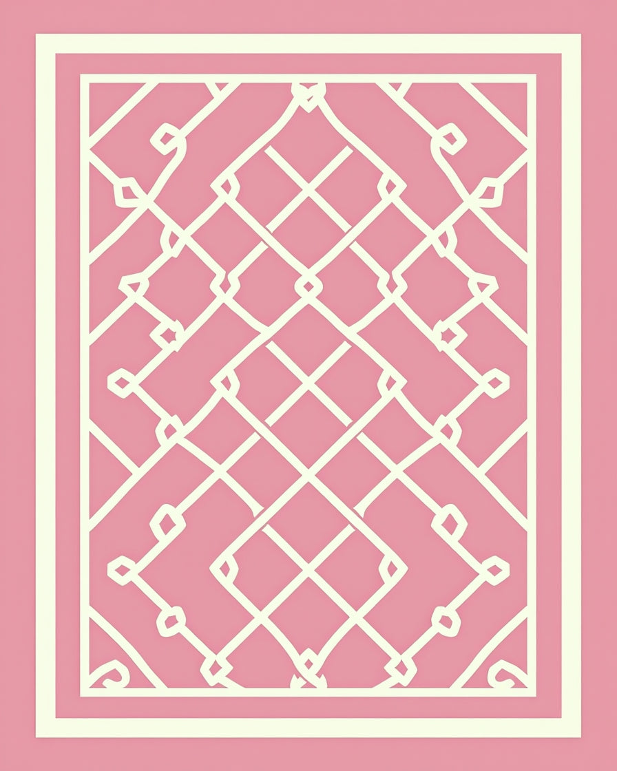 Ornate Geometric Lattice Pattern Rug
