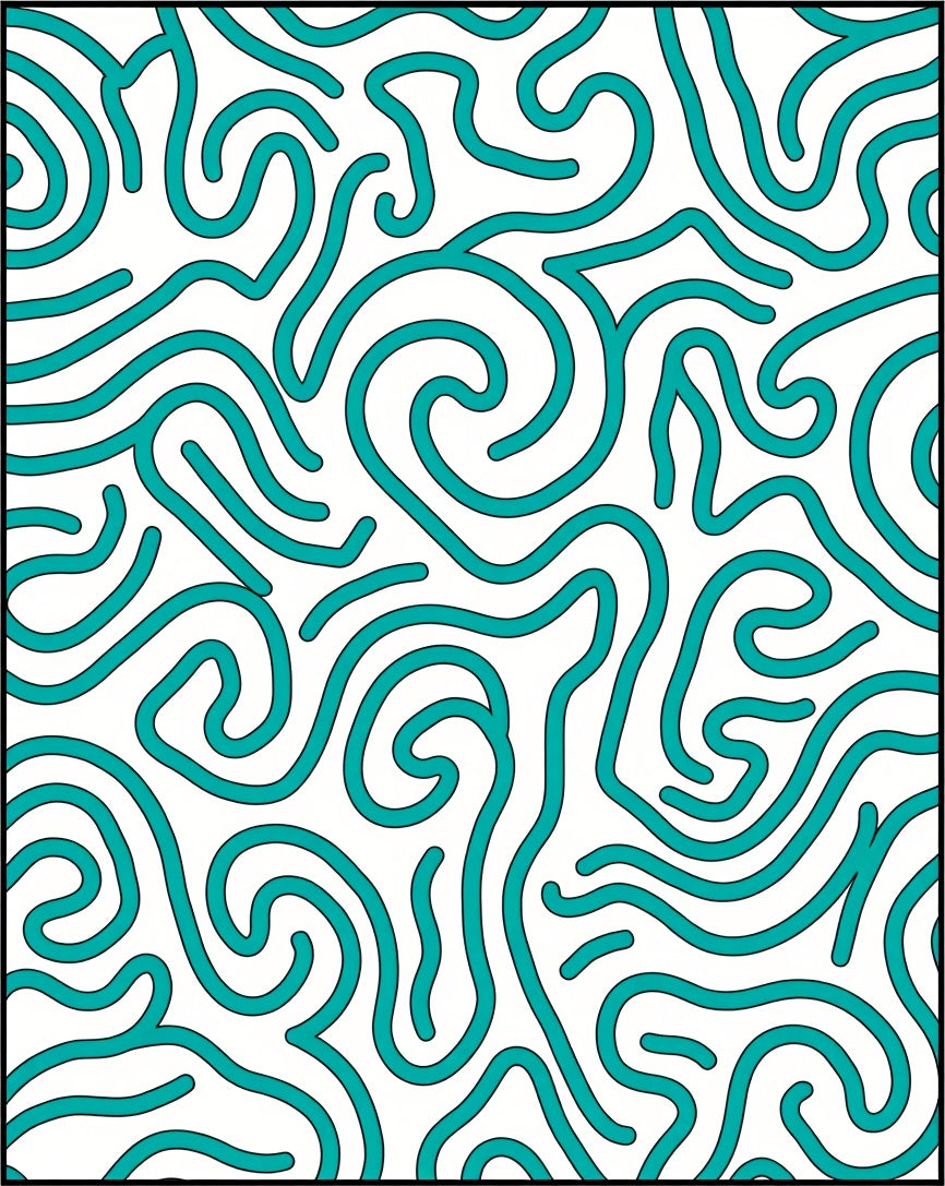 Teal Swirl Abstract Pattern Rug