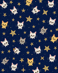 Cute Cat And Star Pattern Rug