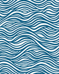 Blue Wavy Stripe Abstract Design Rug