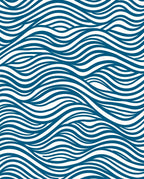 Blue Wavy Stripe Abstract Design Rug