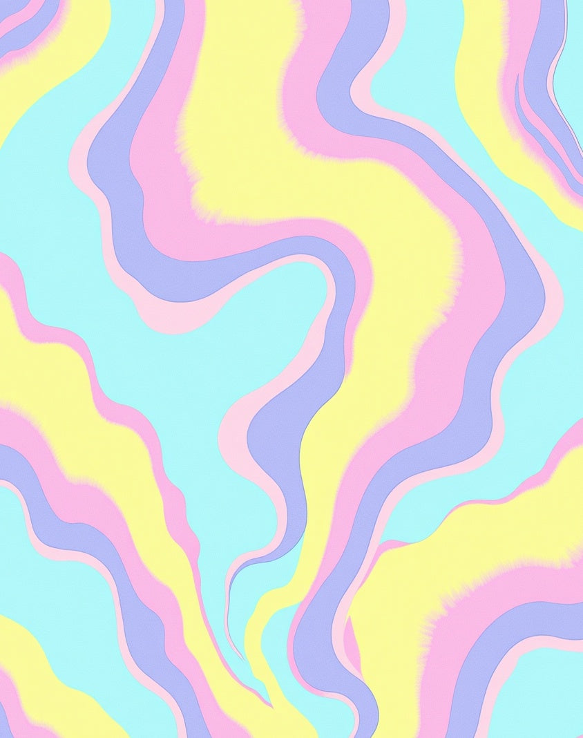 Retro Swirl Pastel Pattern Rug