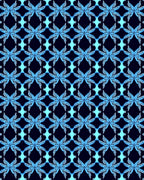 Blue Floral Repeating Pattern Rug
