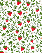 Vining Strawberry Floral Pattern Rug