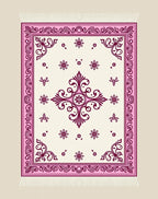 Ornate Crimson Floral Border Rug