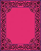 Ornate Floral Scrollwork Pink Navy Rug