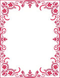 Ornate Red Floral Border Design Rug