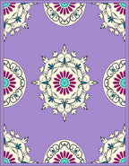 Floral Mandala Inspired Purple Rug