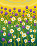 Vibrant Field of Daisies and Florets Rug