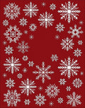 Red White Snowflake Pattern Rug
