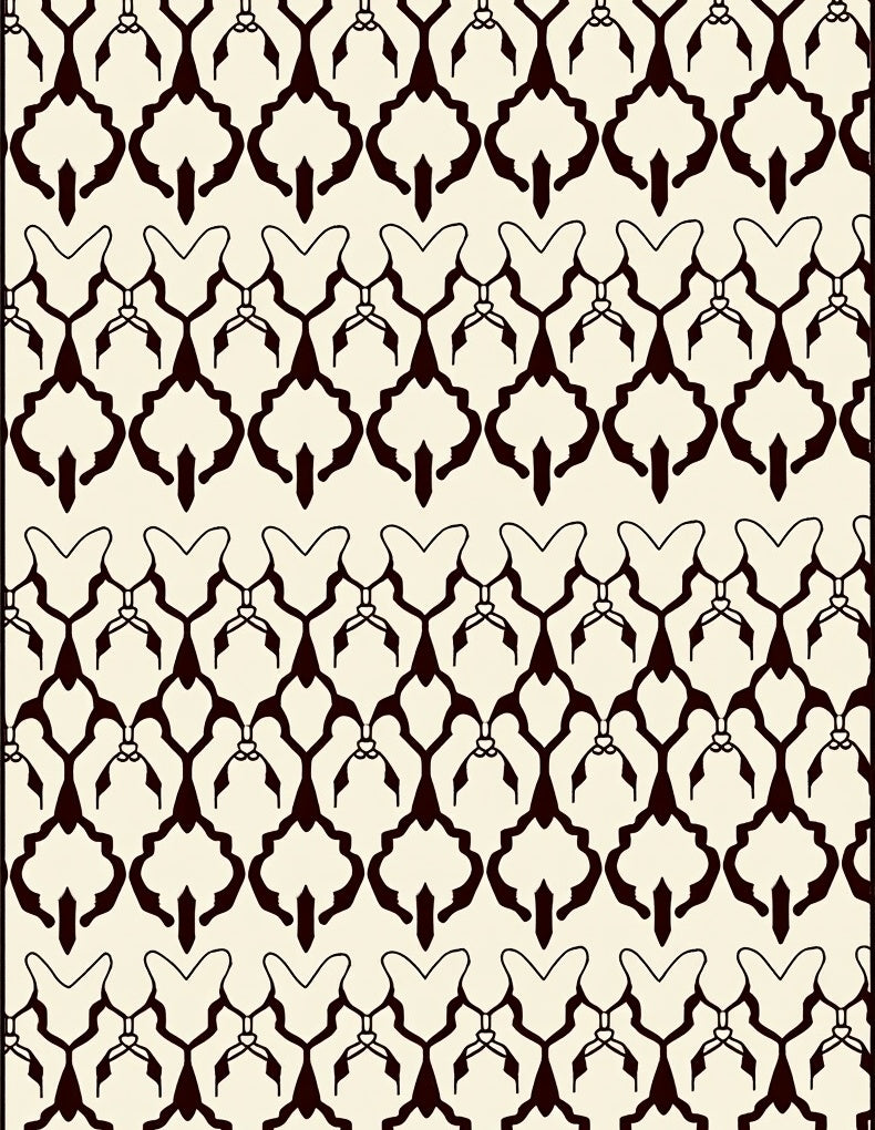 Striking Damask Patterned Overlay Rug