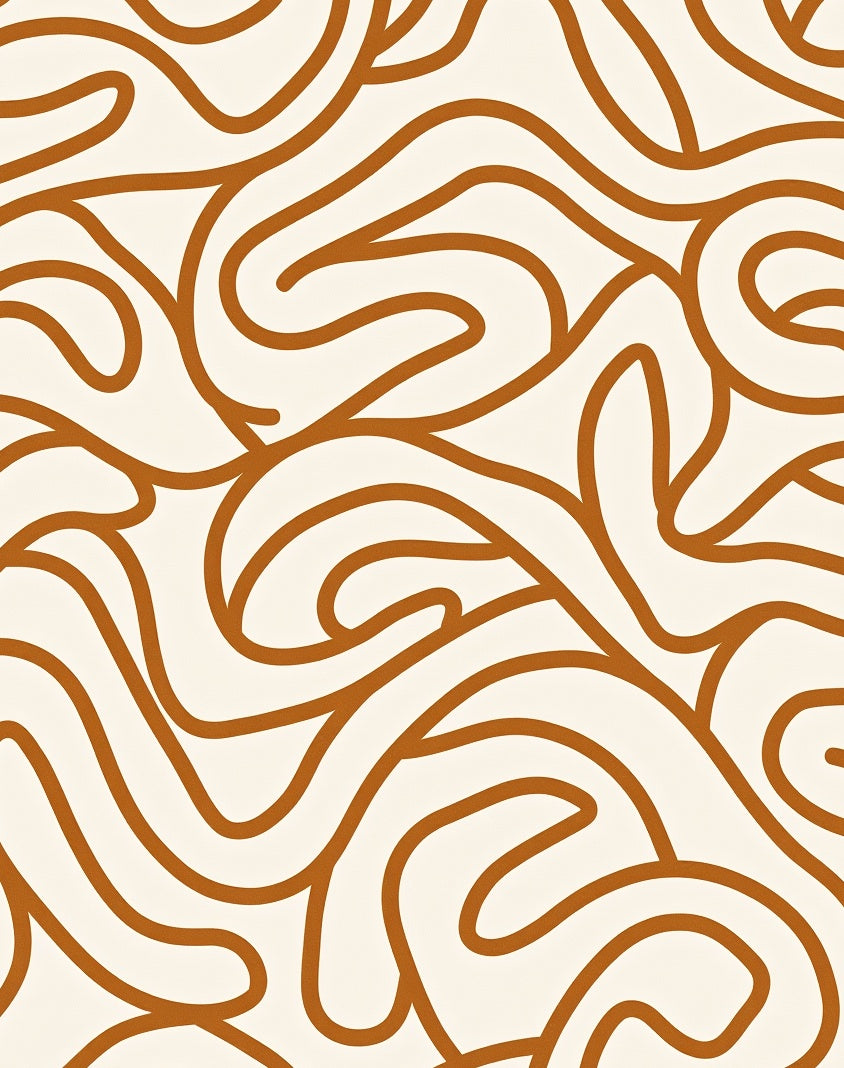 Abstract Swirl Warm Tones Pattern Rug