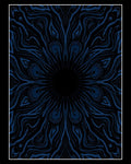 Deep Blue Swirling Organic Pattern Rug