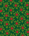 Emerald Green Red Floral Burst Rug