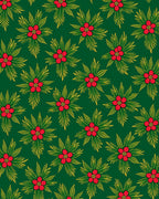 Emerald Green Red Floral Burst Rug