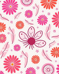 Whimsical Floral Patterned Bright Rug